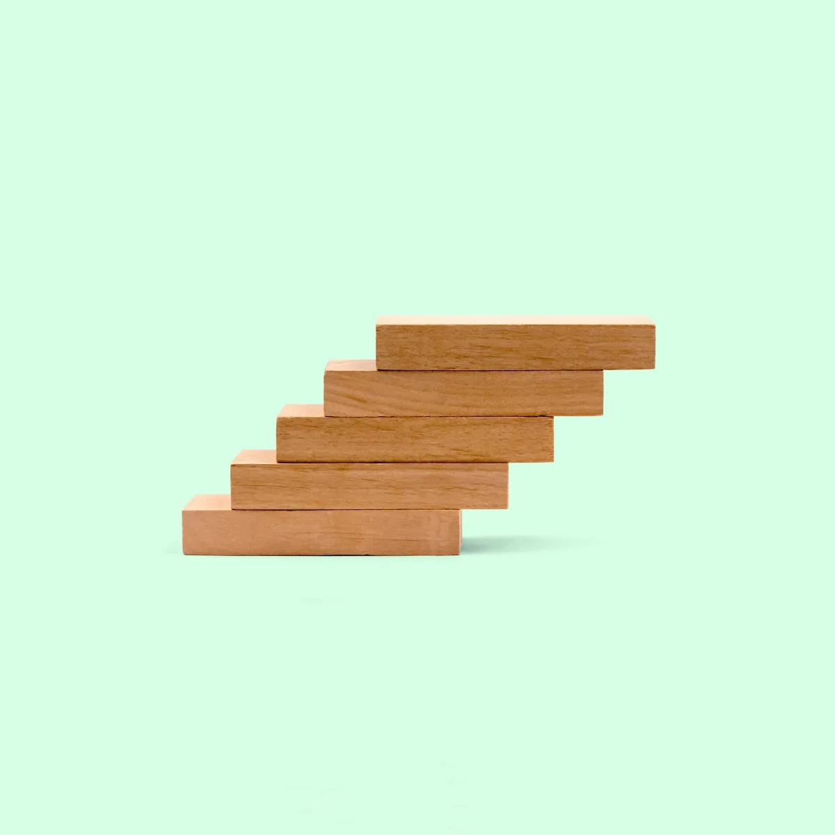 Wooden blocks stacked into steps